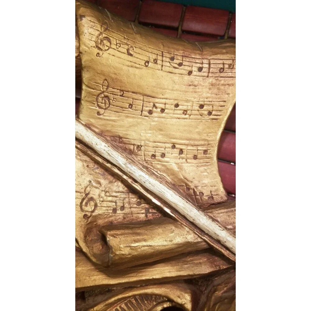 1968 Violin & Sheet Music 3D Wall Sculpture Universal Statuary Corp Resin